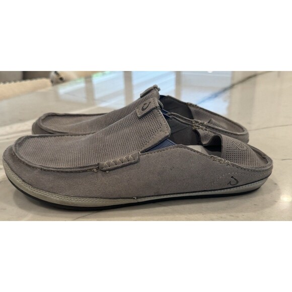 OluKai Kauwela Mens Size 9m Microfiber Comfort Loafers Gray Shoes - Picture 1 of 8